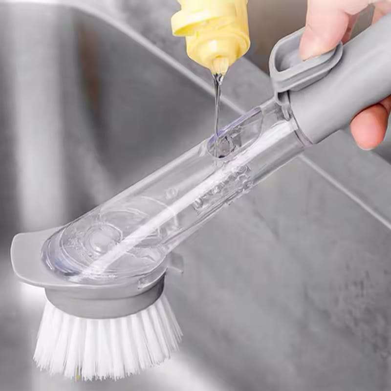 🧽 Brosse Vaisselle avec Réservoir de Savon – Nettoyage Rapide & Hygiéniqu